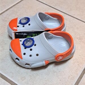 Crocs Classic Rocketship Clogs - grey and orange - Kids Infant Toddler Size C7